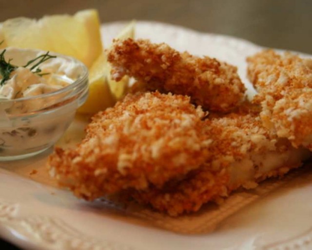 Panko-battered Hake