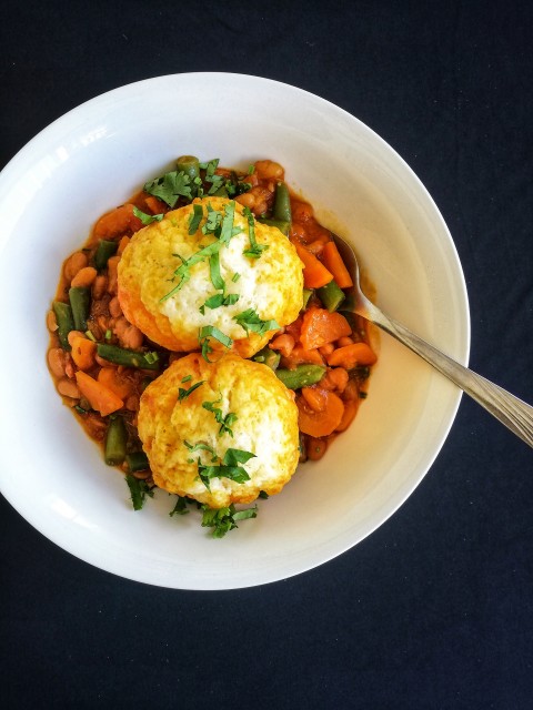 Beans And Dumplings, With Carrots And Green Beans