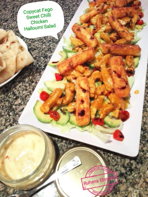 Sweet Chilli Halloumi Chicken Salad