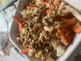 Asian Slaw Topped With Crunchy Almond Topping