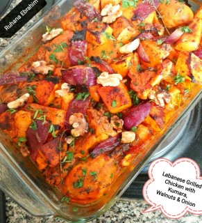 Baharat Grilled Chicken With Sweet Potato Onion & Walnuts