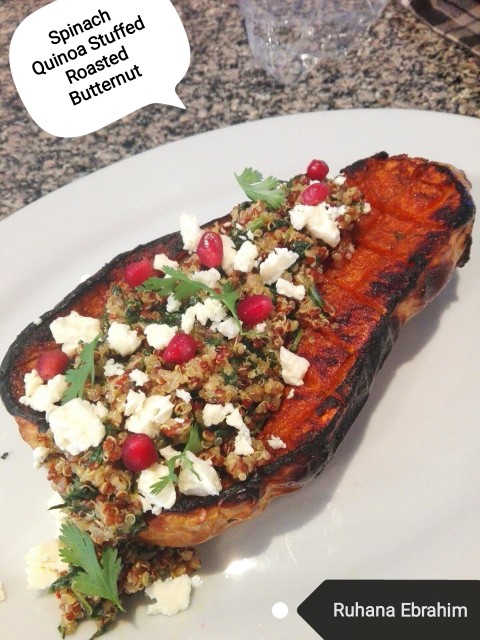 Stuffed Spinach Quinoa Roasted Butternut