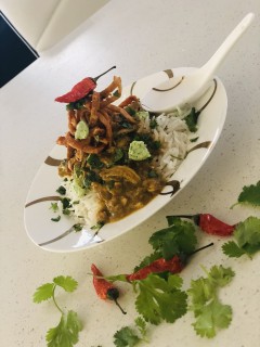 Mexican Chicken Bowl With Rice & Fried Tortilla