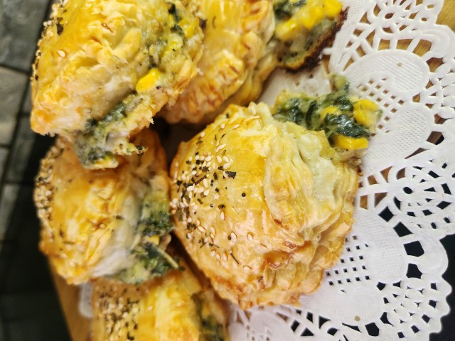 Spinach, Corn And Cheese Pies
