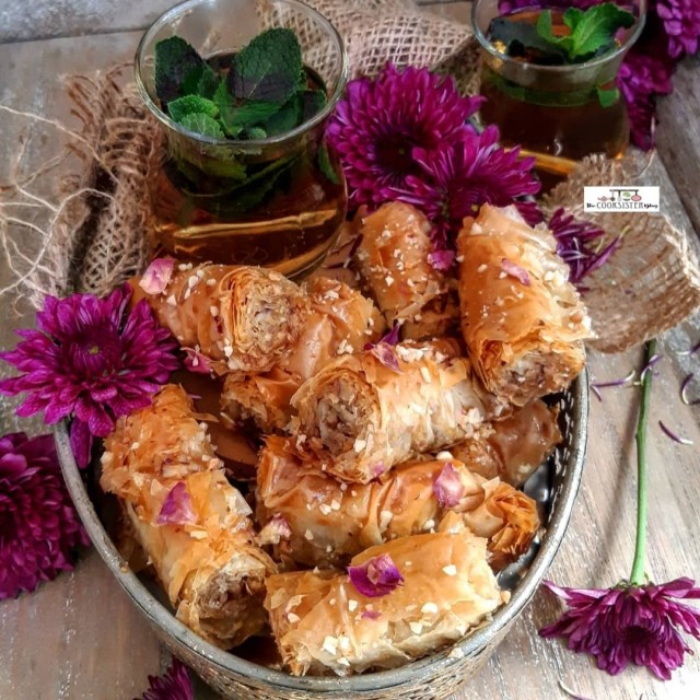 Pecan And Almond Baklava Rolls