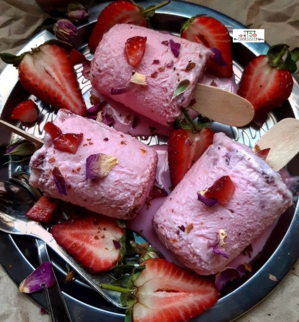 Rose And Strawberry Kulfi