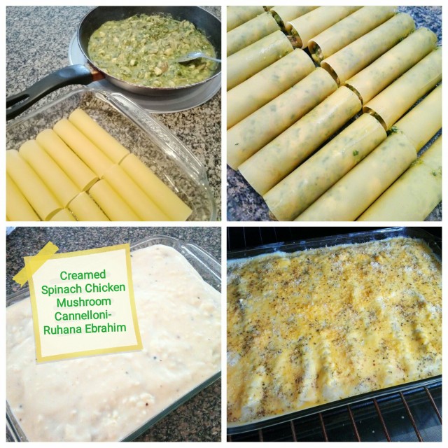 Spinach Mushroom Chicken Cannelloni Pasta recipe by Ruhana Ebrahim