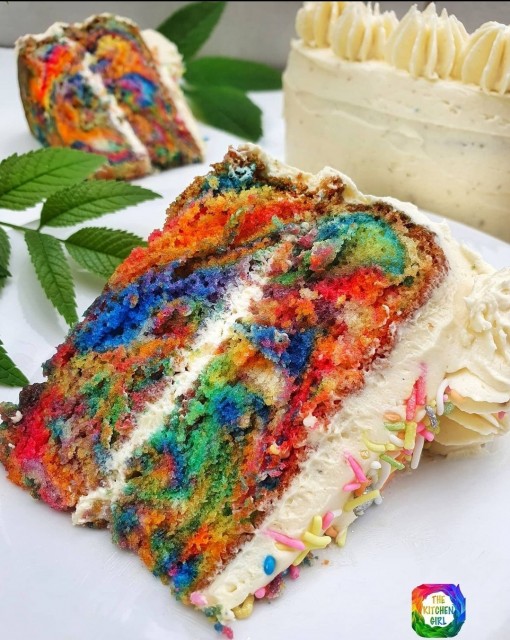 Rainbow Vanilla Sponge Cake