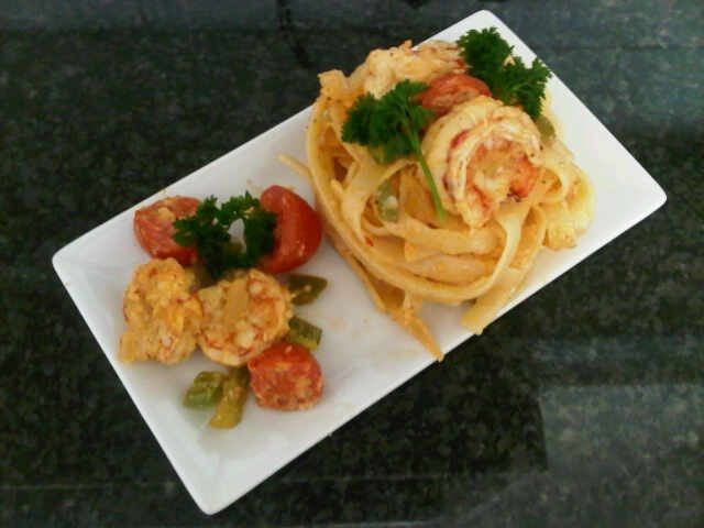 Prawn Pasta With Panache recipe by Faheemah Fakir