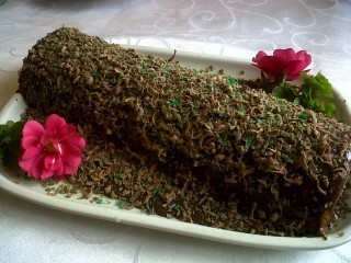 Peppermint Log Cake