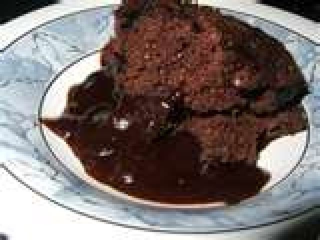 Pudding With Chocolate Sauce