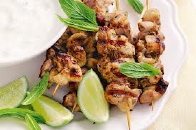Mint And Lemon Chicken Skewers