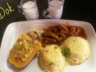 Spiced Rice With Steak Tarkari