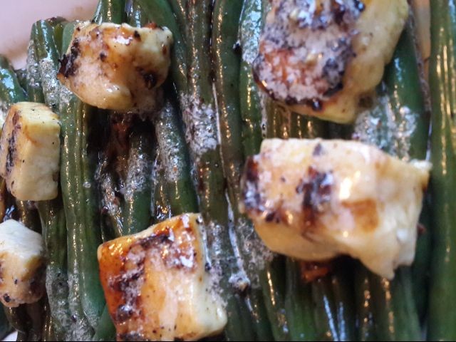 Green Bean And Haloumi With Sweet Lemon Marinate