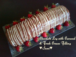 Choc Log With Caramel Nd Fresh Cream Filling