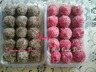 Red Cake And Lamington Pops