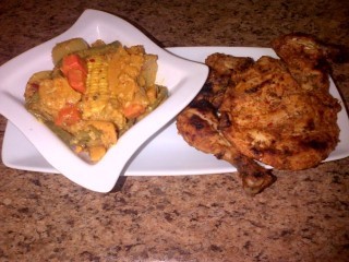 Home Made Chicken Tikka And Veggies