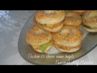 Chicken And Cheese Naan Bagels