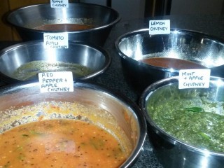 Dips N Chutneys( Assorted) - Lemon Chutney - Tomatoe Amli Chutney - Red Pepper Chutney  - Apple Chutney - Mint Chutney