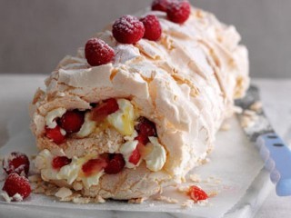 Red Berry Meringue Roulade Recipe