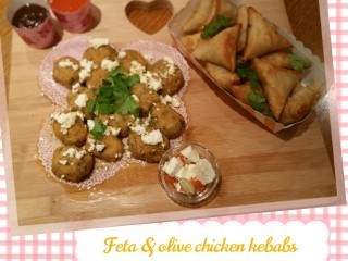 Olive And Feta Chicken Kebabs