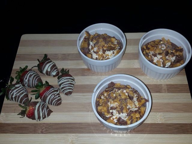 Crunchie Topped Chocolate Pudding