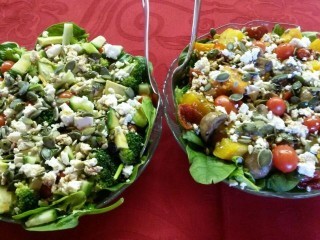 Popeye Salad And Roasted Butternut, Mushroom Salad