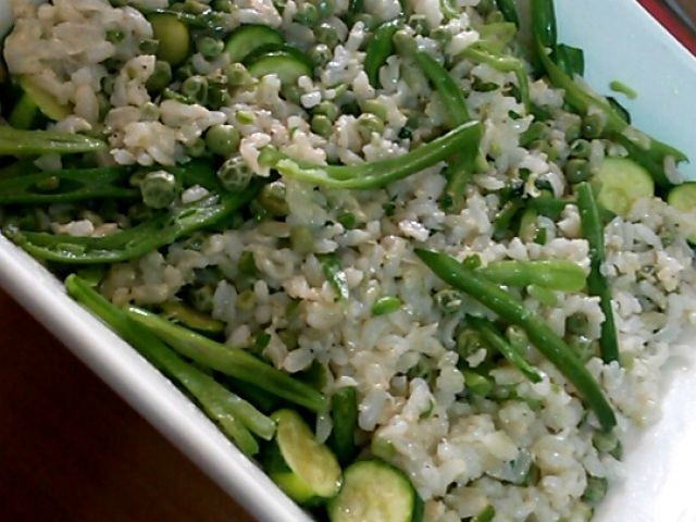 Minted Pea Bean And Rice Salad