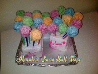 Rainbow Snow Ball Pops