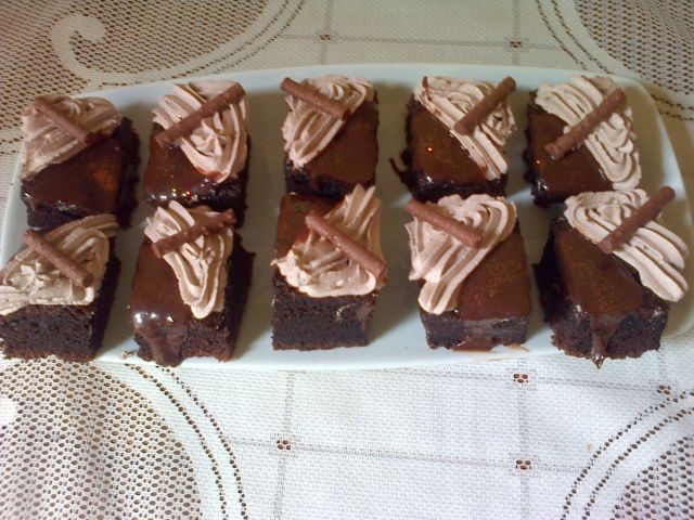 Sinful Moist Brownie With Nutella Mousse And Ganache
