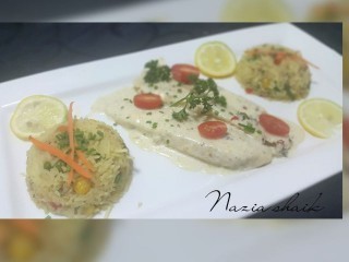Saucy Hake With Veggie Rice