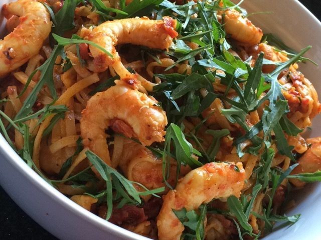 Prawn, Chilli And Tomato Pasta