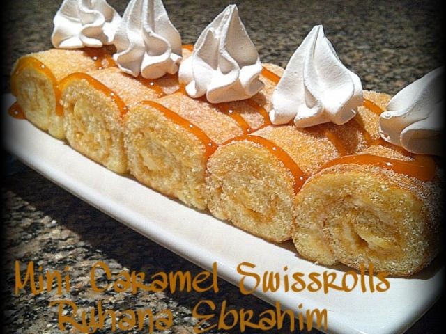 Mini Caramel Swiss Rolls Recipe By Ruhana Ebrahim