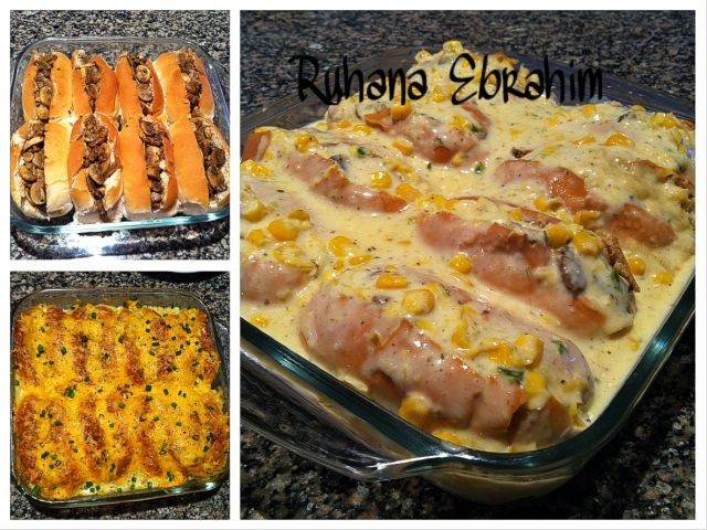 Cheesy Creamy Mushroom Roll Casserole