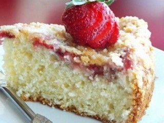 Coconut Strawberry Spongy Cake