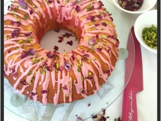 Rose & Pistachio Burfee Iced Cake