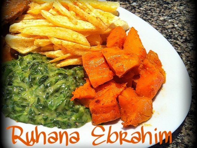 Creamed Spinach & Butternut Cubes