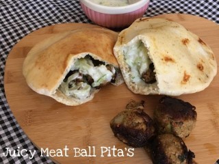 Juicy Meatball Pitas With Tzatziki