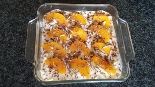 Baked Peach & Pistachio Pudding