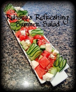 Watermelon Cucumber Feta Salad