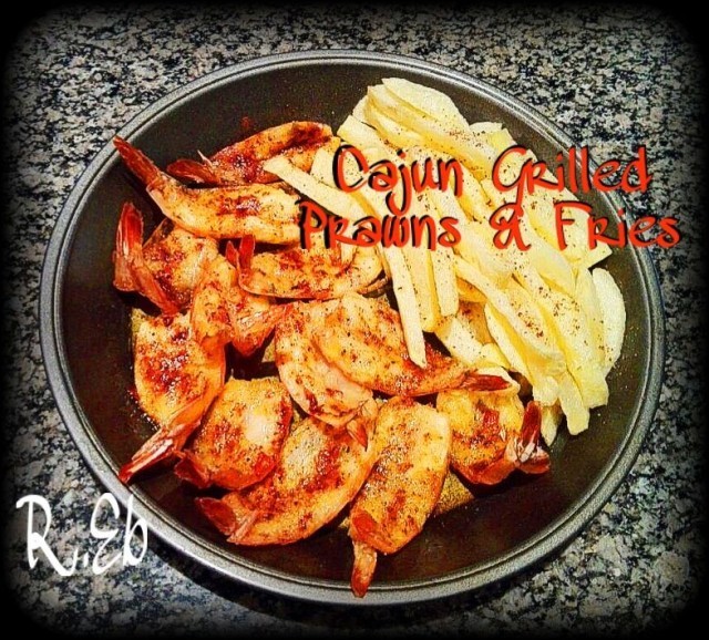 Cajun Grilled Prawns & Fries