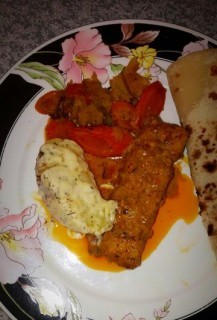 Adega Inspired Saucy Hake Fillet Served With Baked Potato And Glazed Carrots
