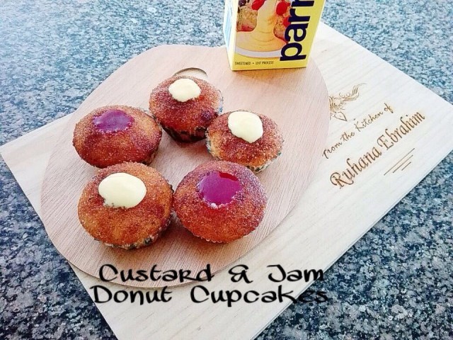 Custard & Jam Donut Cupcakes