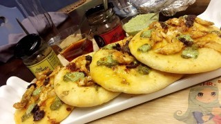 Focaccia With Pesto Chicken And Dukkah / My Version