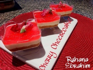 No Bake Cherry Jelly Cheesecake