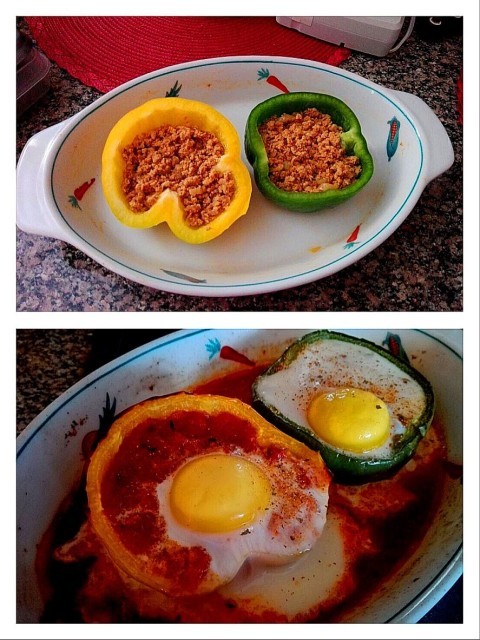 Baked Eggs In Stuffed Peppers 1