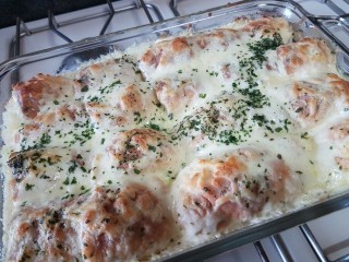 Creamy Garlic Roll Casserole