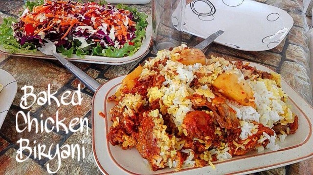 Yoghurt Free Baked Chicken Biryani