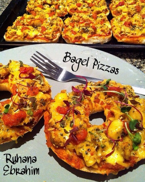 Bagel Pizzas recipe by Ruhana Ebrahim