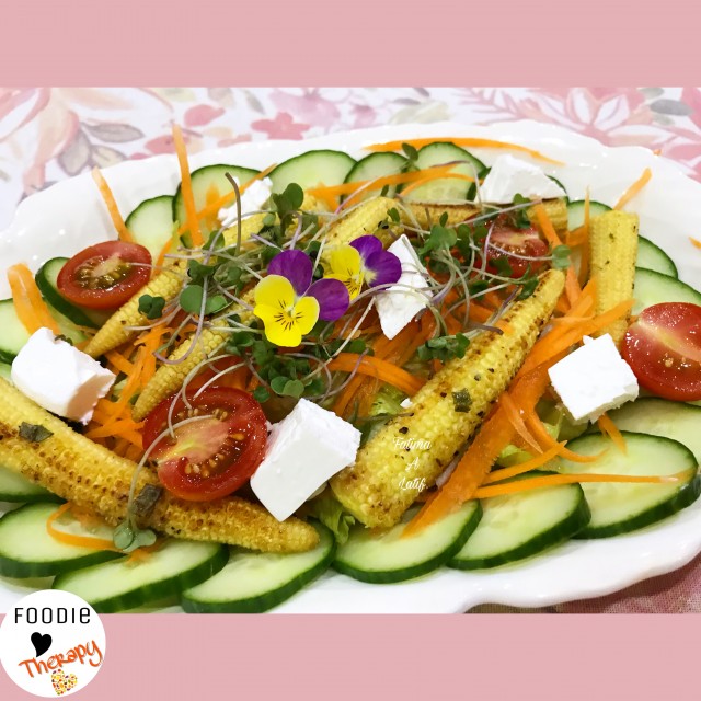 Salad With Grilled Baby Corn